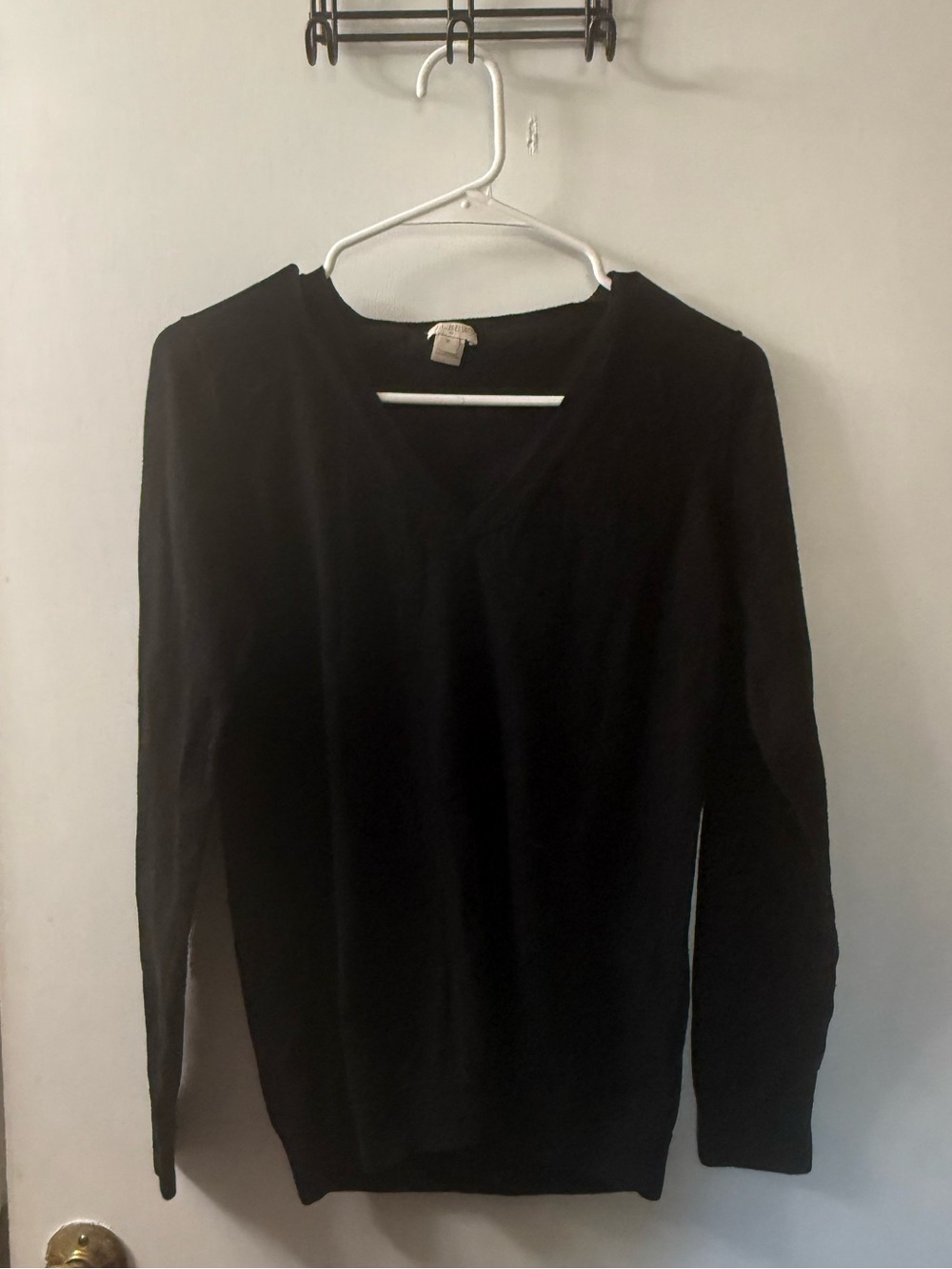 J Crew Classic Black V-Neck Women's Sweater